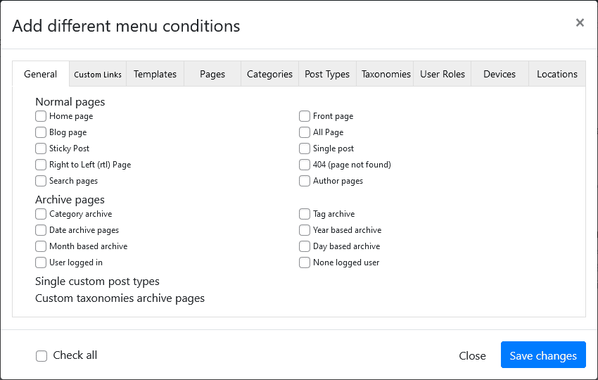 Different Menu in Different Pages Pro — WordPress Plugin