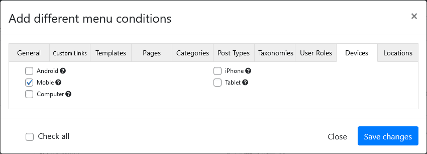 Different Menu in Different Pages Pro — WordPress Plugin