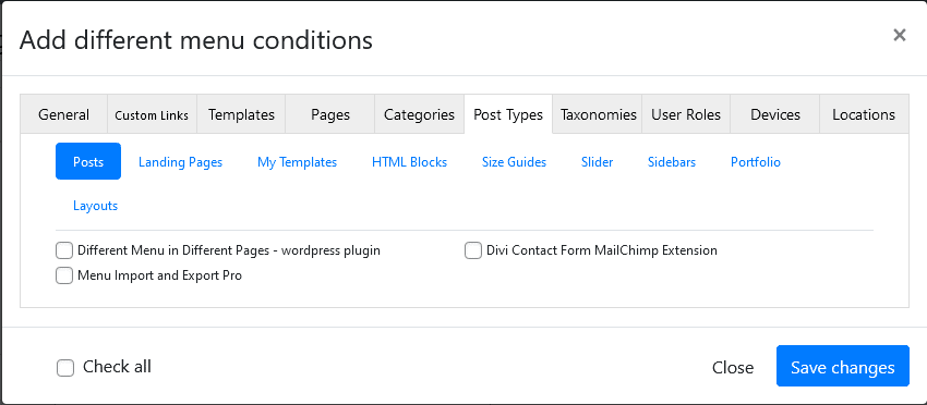Different Menu in Different Pages Pro — WordPress Plugin